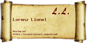 Lorenz Lionel névjegykártya